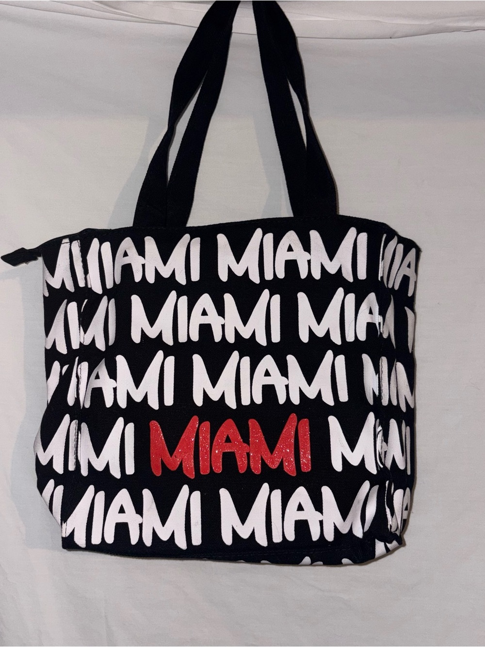 Robin Ruth Black Tote with White and Red MIAMI Script